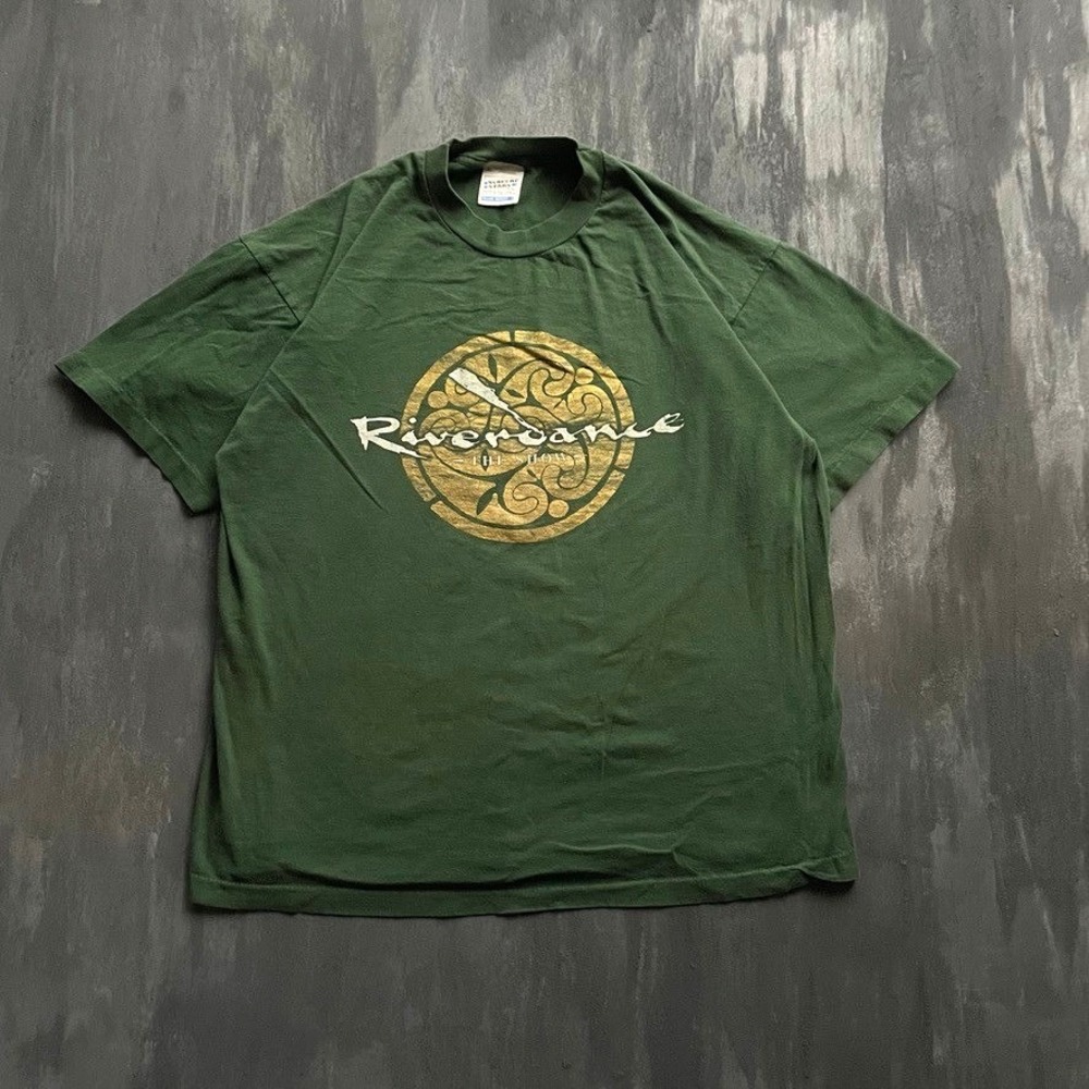 Vintage Riverdance Shirt Mens XL Green 1990s